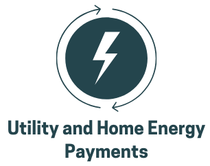 A lightning bolt with the words Utility and Home Energy Payments